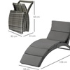 Image 6: Outsunny Rattan Effect Sun Lounger 
