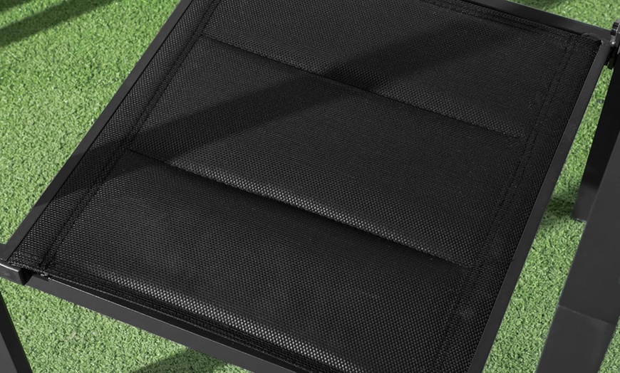 Image 3: Two Garden Dining Chairs in Black, Grey or Beige