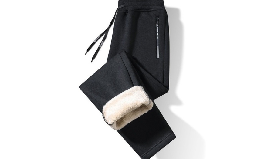 Image 4: Men’s Winter Warm Pants with Lambswool Lining –Mid-Rise Drawstring Fit