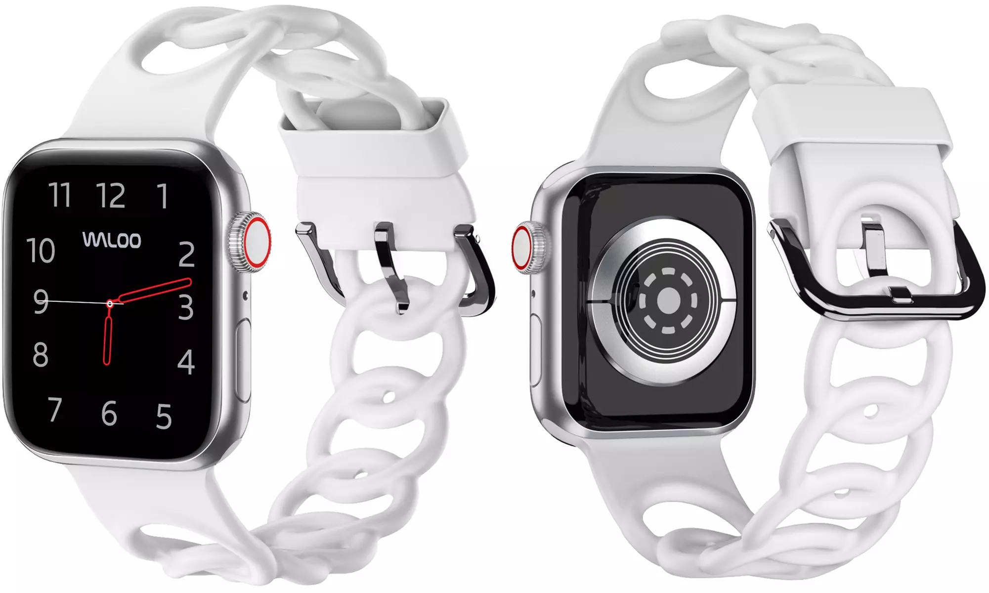 Waloo Silicone Link Looped Band For Apple Watch Black, White & More