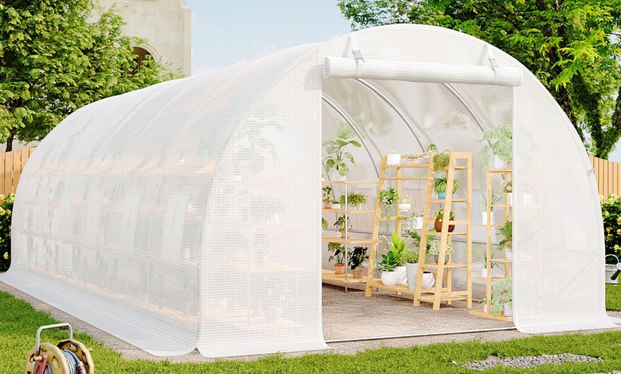 Image 19: Outdoor Walk-in Tunnel Steel Greenhouse with PE Cover