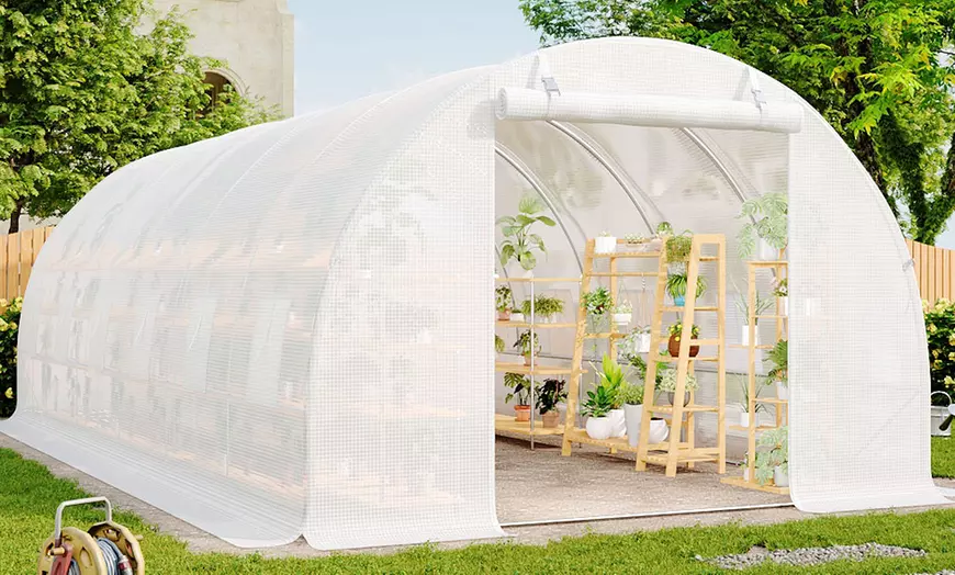 Image 19: Outdoor Walk-in Tunnel Steel Greenhouse with PE Cover