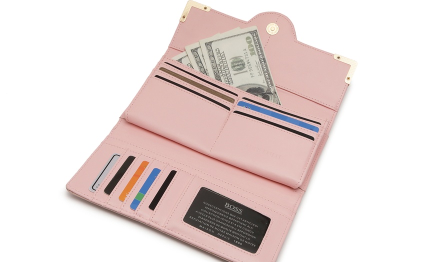 Image 15: PU Leather Texture Design Women's Handbag and Purse Set