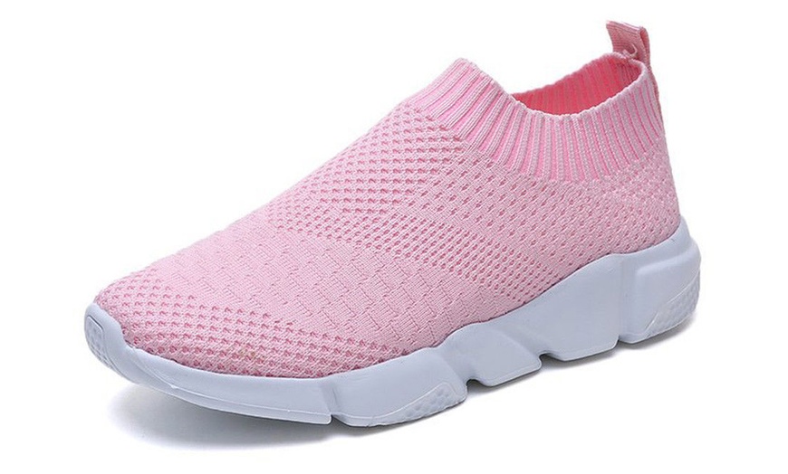 Image 9: Knitted stretch slip on trainers