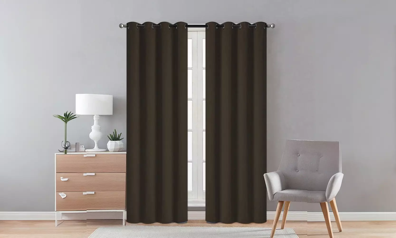 2-Piece Thermal Blackout Window Curtains 99% Sunlight Blocking