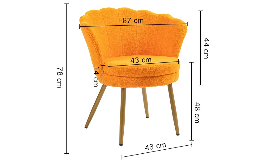 Image 58: Fluwelen schelp fauteuil