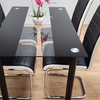 Image 5: Glass Dining Table Set with Chair Options