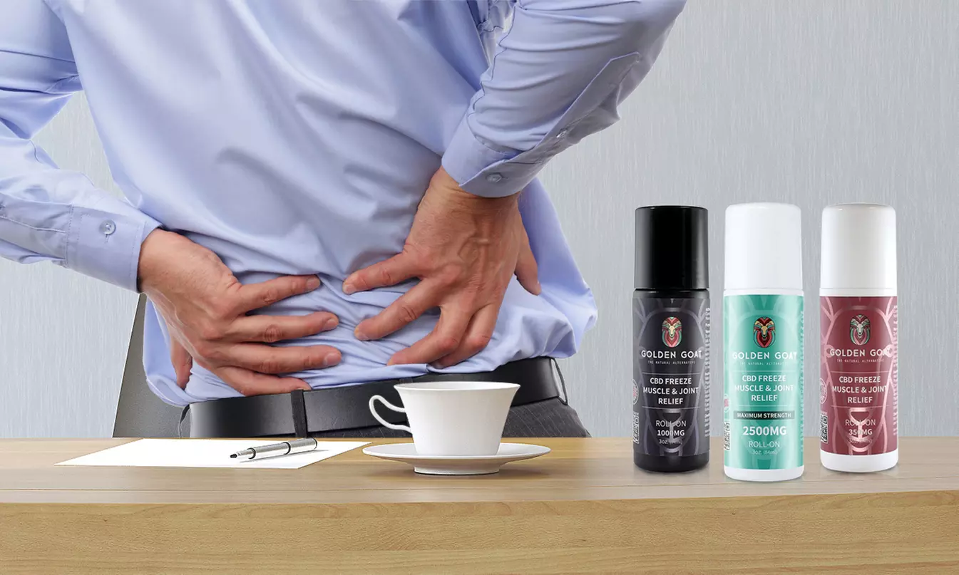 CBD Pain Freeze Roll-On Muscle & Joint Pain Relief (350MG-2500MG) by Golden Goat