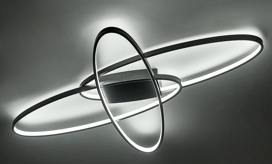 Image 1: Contemporary Energy-Efficient Semi-Flush Oval Ceiling Light