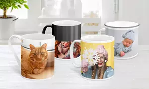 Eleva tu "momento café" con una taza personalizada clásica, mágica, prémium o estilo retro; ahorra hasta un 81%