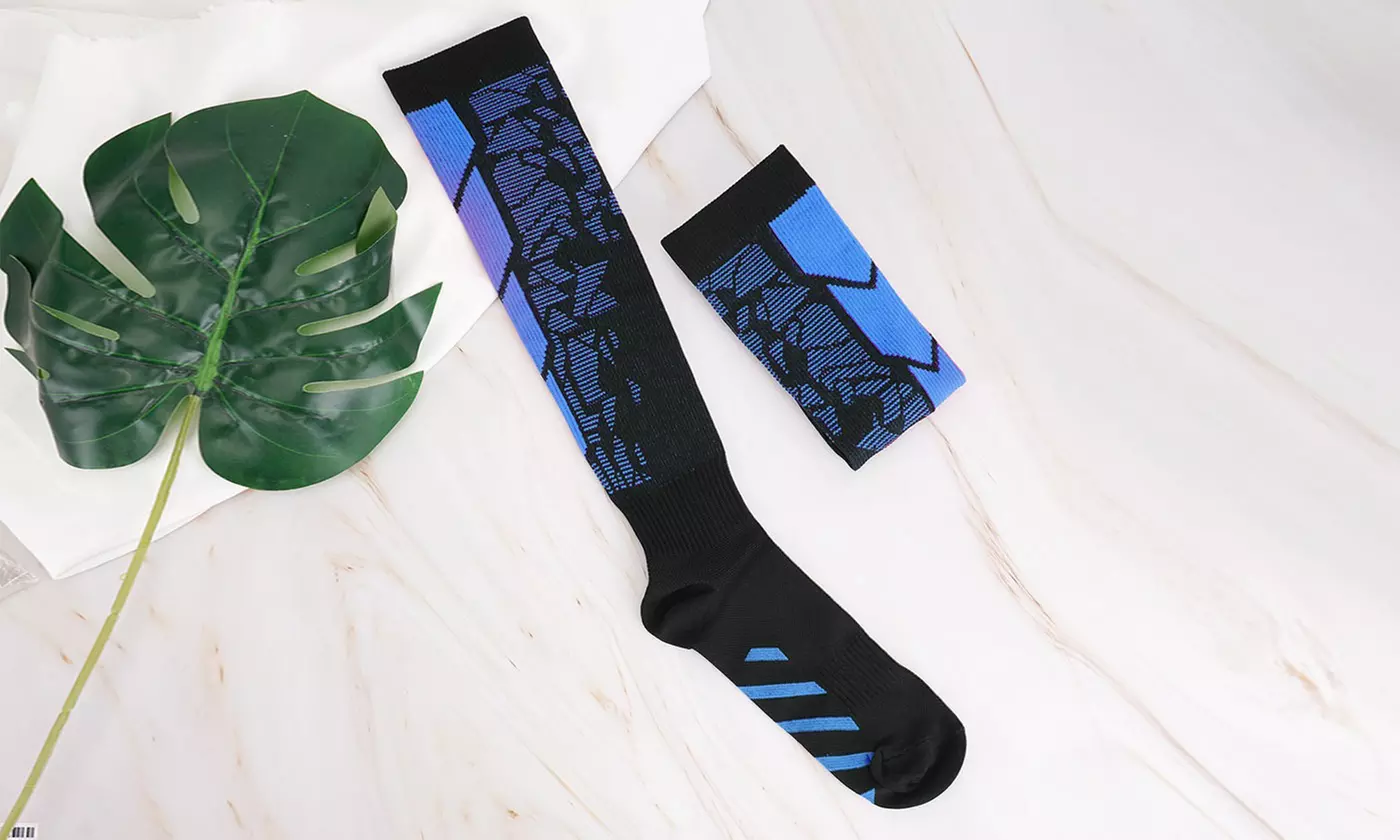 6 Pairs Knee-High Graduated Compression Socks 15-20 mmHg for Nurses Running