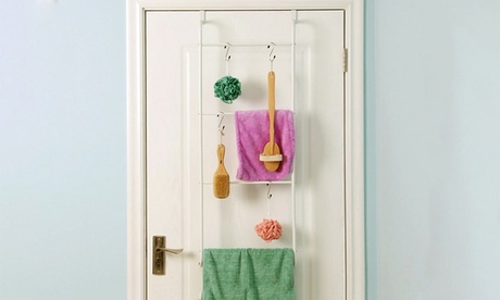 Porta asciugamani salvaspazio in acciaio da appendere alla porta