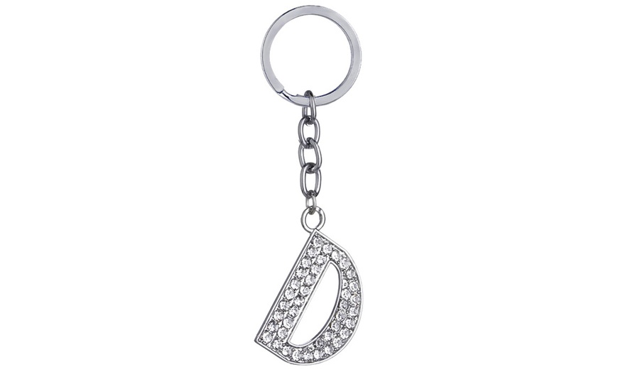 Image 5: Diamante Initial Letter Keychain