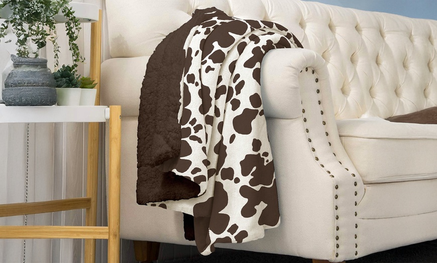 Image 1: Couverture plaid double face sherpa et microfibre