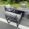 Image 1: Aluminum Firepit Dining Set