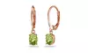 Rose Gold Flashed Sterling Silver Peridot 7x5mm Oval Dangle Leverback Earrings