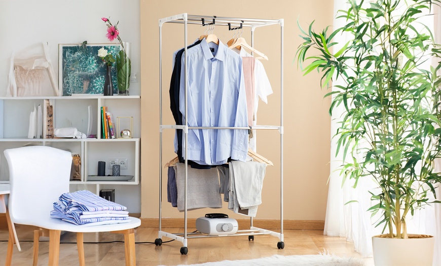 Image 10: InnovaGoods elektrischer Wäschetrockner Dupledry mit 2 Höhen 1200 W 