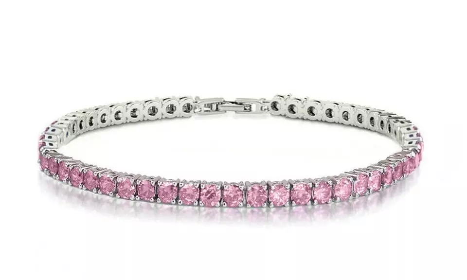 Round Cut Tennis Bracelet Made With Crystals From Swarovski Multiple Options