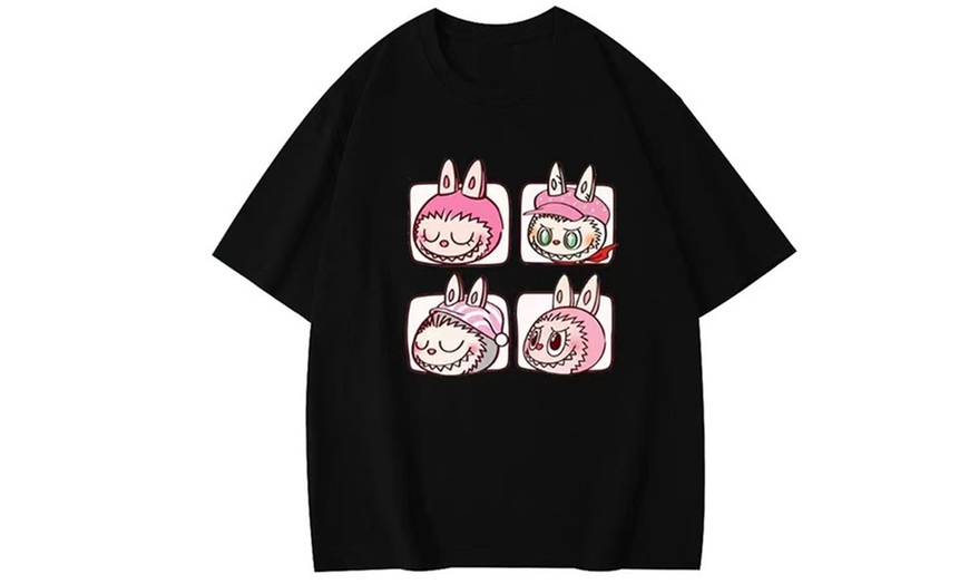 Image 5: One Size Women's Labubu Inspired Printed T Shirt