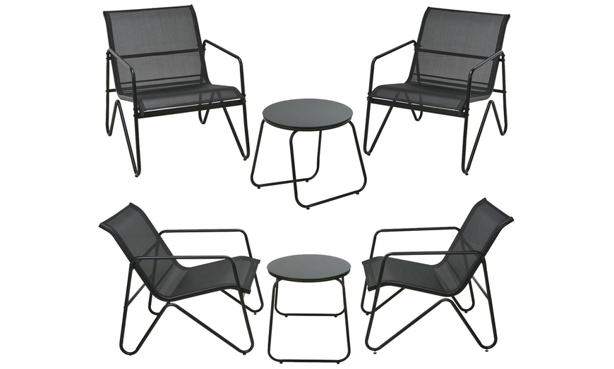 Image 4: Three-Piece Outdoor Bistro Garden Furniture Set