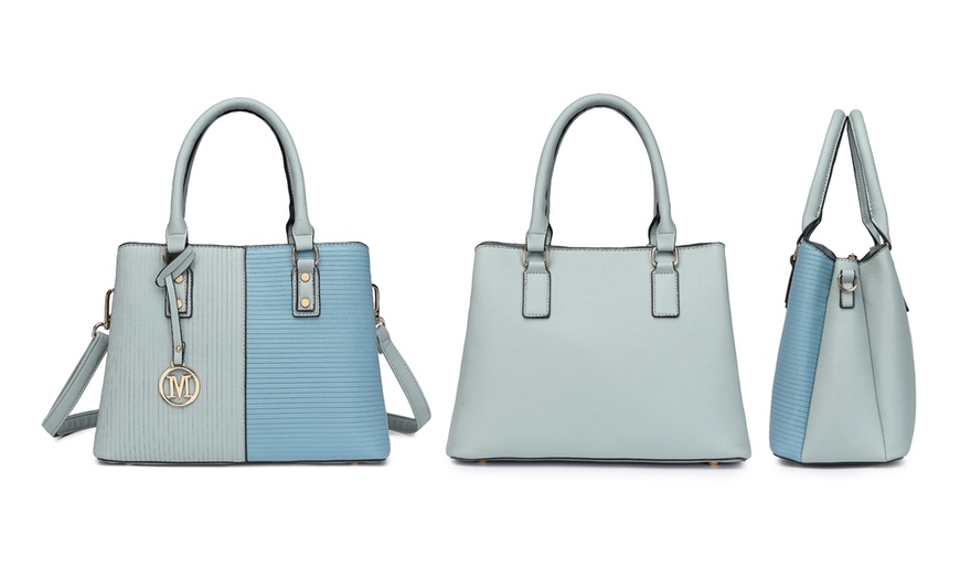 Image 3: Women's Color-block Fashion Tote and Top Handle Handbags