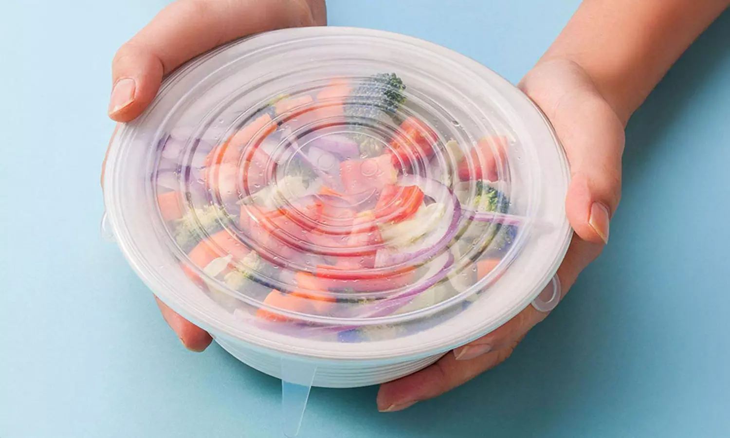 1 o 2 packs de 6 tapas variadas de silicona extensibles y elásticas