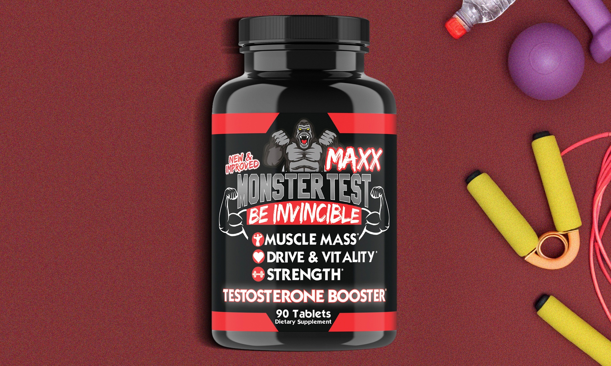 Angry Supplements Monster Test Maxx Testosterone Booster 90ct/Bottle (2PK, 3 PK)