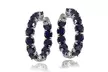 Sterling Silver Created Sapphire 5mm Hoop Earrings - Second Medium