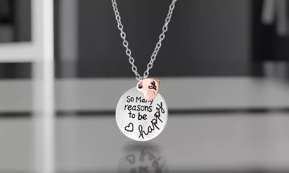'So Many Reason To Be Happy' Pendant Necklace
