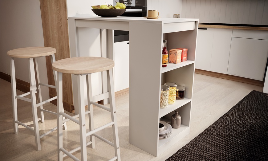 Image 9: Table haute Kyra de 110 cm avec ou sans tabouret