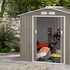 Image 3: Outsunny Galvanised Steel Garden Shed 7x4ft or 9x6ft