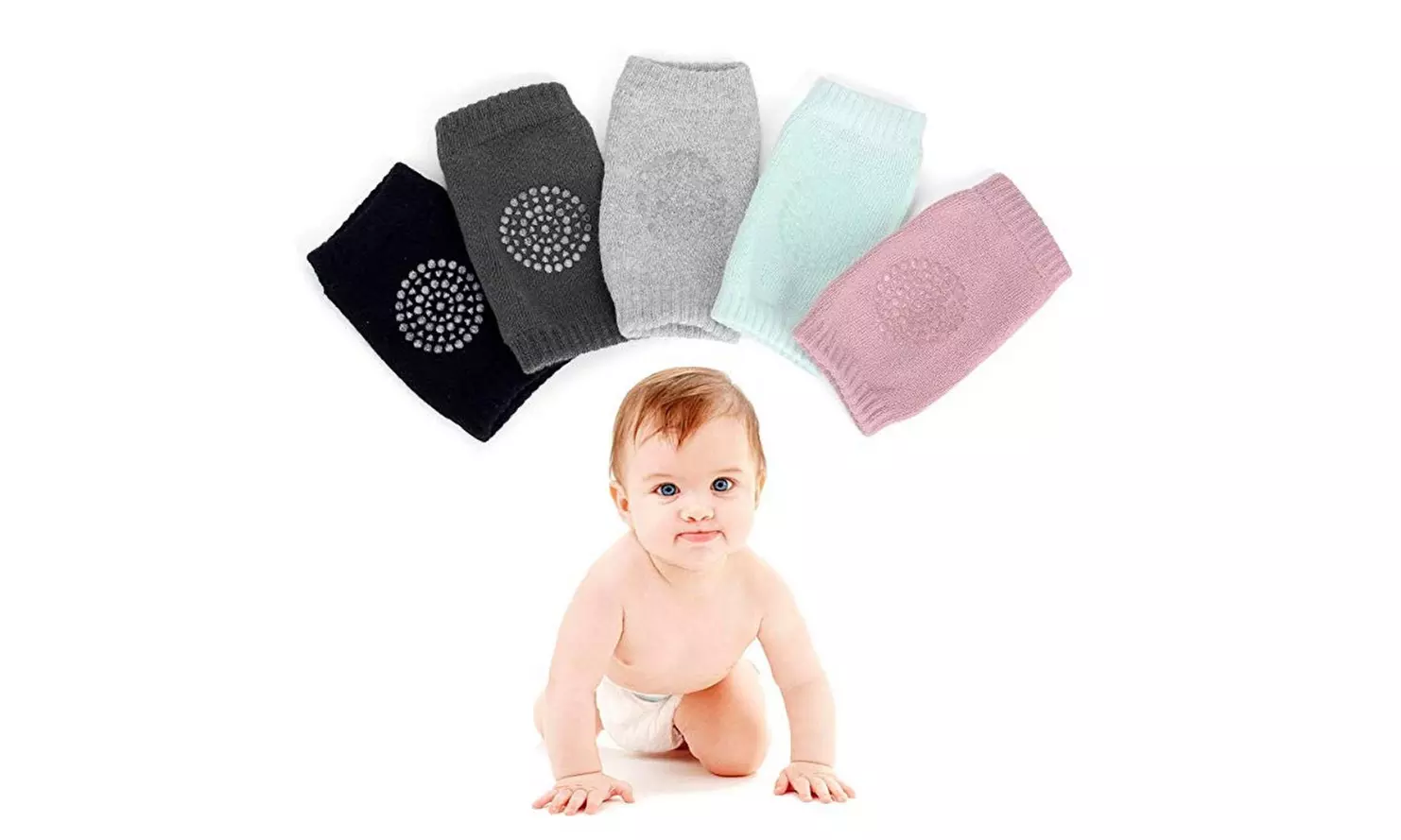 5 Pairs NEW Baby Crawling Knee Pads Safety Anti slip Walking Leg Elbow Protector