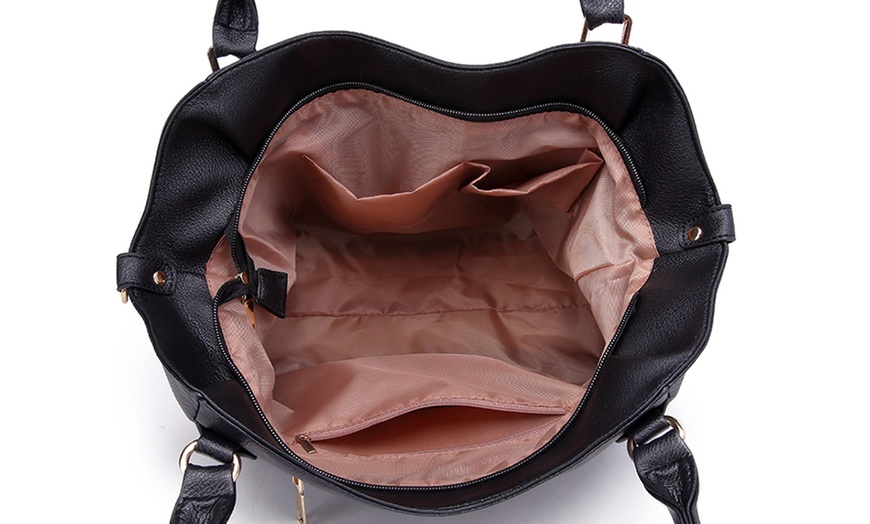 Image 6: PU Leather Hobo Shoulder Bag Tote Bag