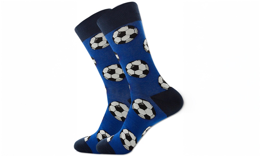 Image 5: 1, 5 oder 10 Paare lustige Herren-Socken mit Ball-Motiv