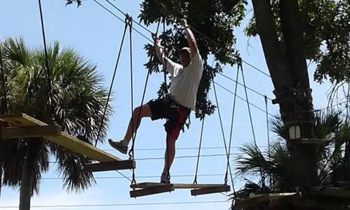 Experience Daytona Beach Zipline Adventure's combo courses for two, featuring thrilling treetop zip lines, up to 26% off