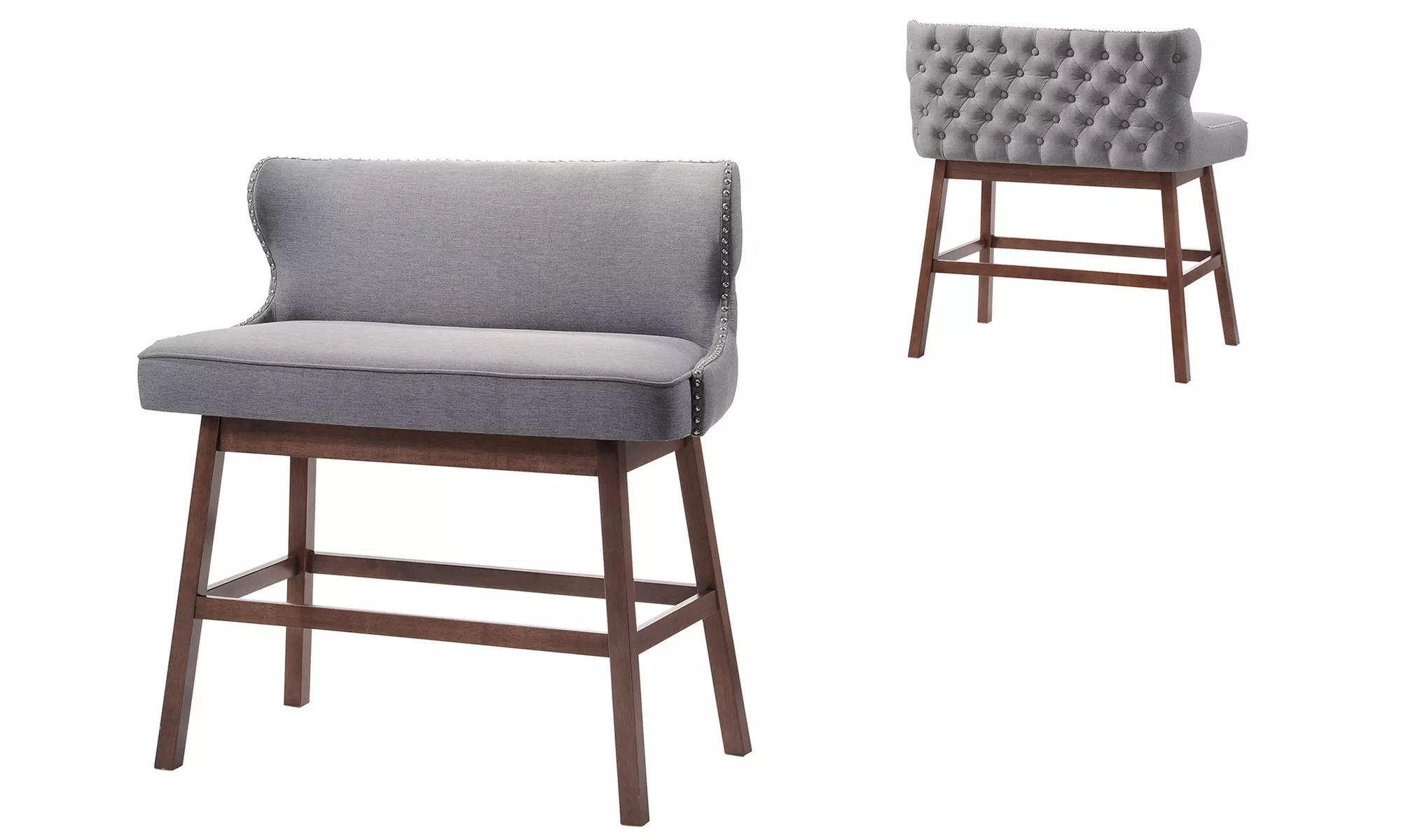 Tufted Fabric Bar Bench - Second Medium