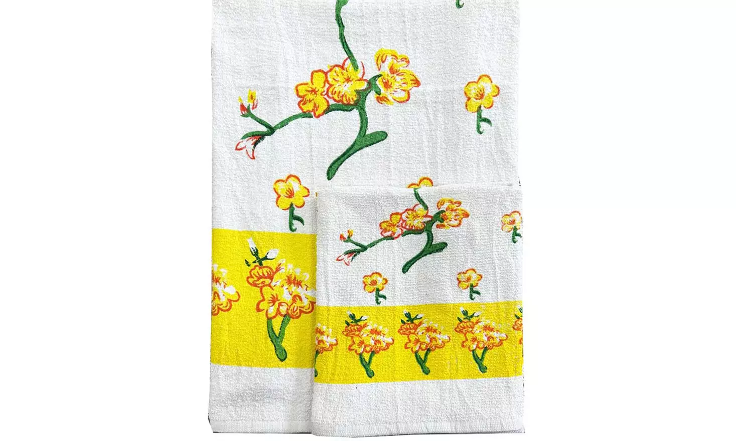 Set di 6 asciugami viso e 6 ospiti in 100% cotone