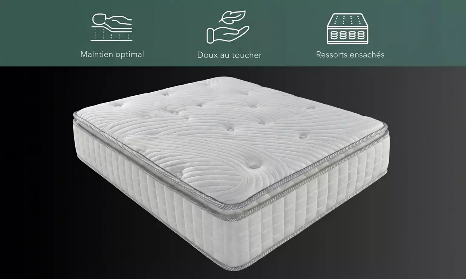 Colchón con espuma viscoelástica, muelles ensacados y látex de Sampur