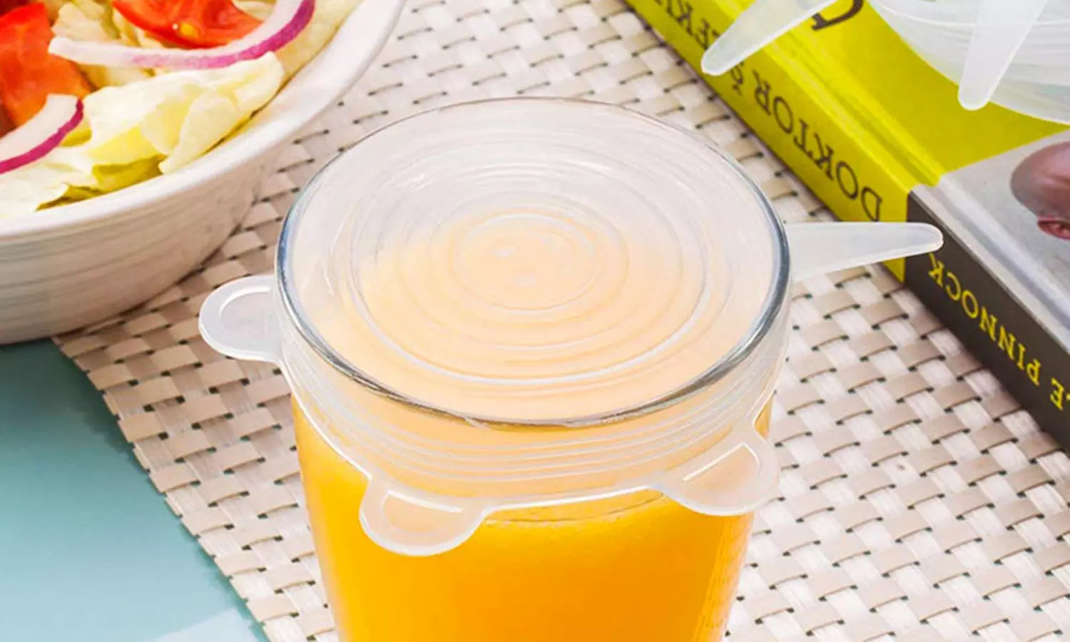 1 o 2 packs de 6 tapas variadas de silicona extensibles y elásticas