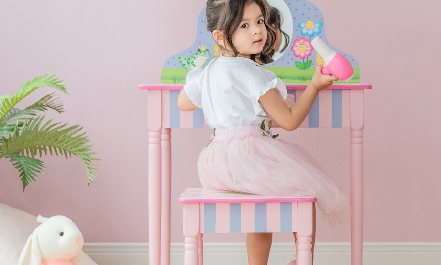 Image 11: Kids' Vanity Table and Stool Set