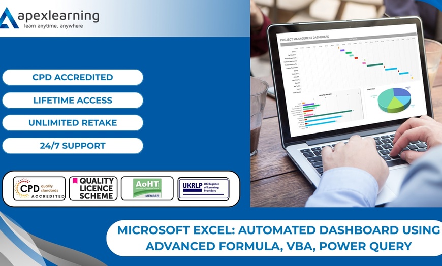 Image 1: Microsoft Excel: Automated Dashboard Using Advanced Formula, VBA