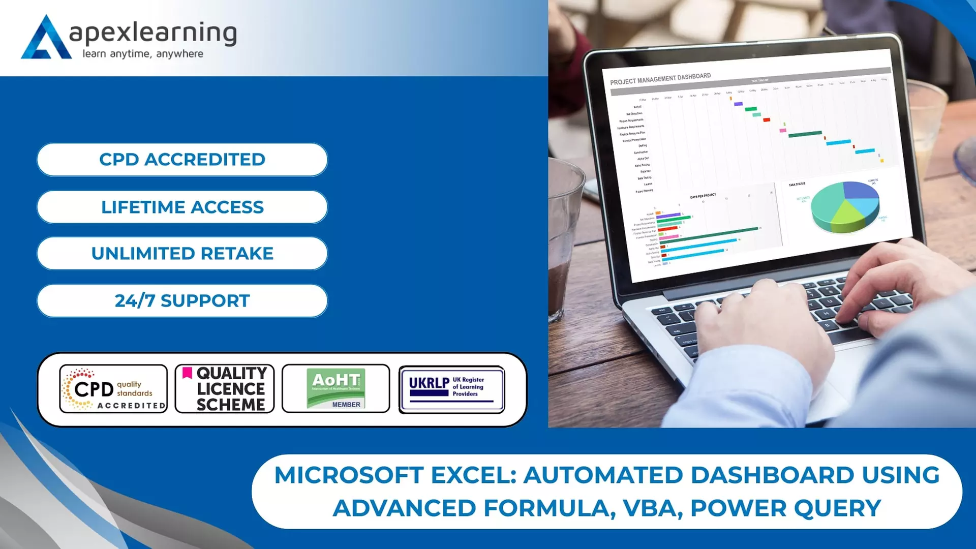 Microsoft Excel: Automated Dashboard Using Advanced Formula, VBA, Power Query from Apex Learning (Up to 95% Off) - Primary Image