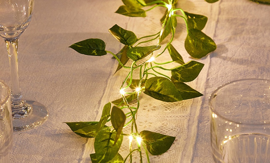 Image 2: 10 Meter Artificial Ivy Leaves Light String