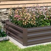 Image 4: Brown Metal Open-Bottom Raised Garden Bed