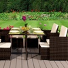 Image 5: 9 or 11 Piece High Back Rattan-Effect Cube Dining Set