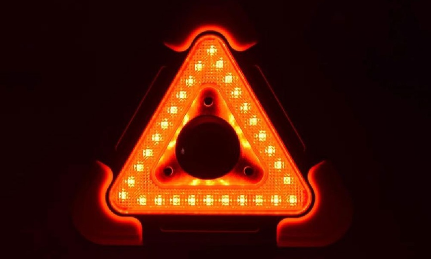 Image 3: Solar LED Warning Triangle