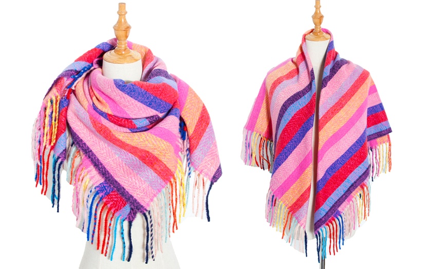 Image 4: Knitted Shawl Scarf Wrap