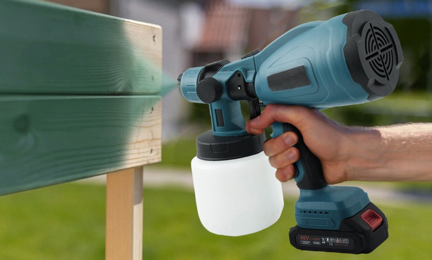 Image 3: Draadloze 48 V verfpistool, 800 ml capaciteit & verstelbare modus