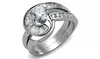Womens 1.38ct Round & Bagguete Cubic Zirconia Stainless Steel Wedding Ring Set