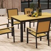 Image 3: Outsunny Six-Seater Garden Dining Set with Stackable Chairs